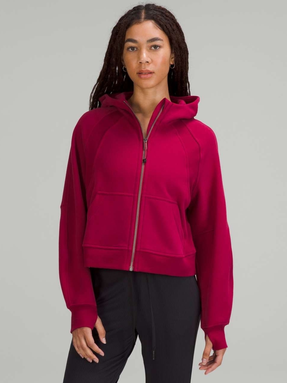 lululemon athletica Women's Scoop Neck Zip Sweater - Hot Pink - Picture 2 of 8